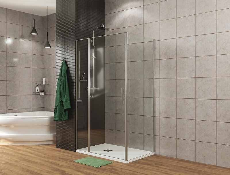 Душевой уголок Allen Brau Priority 100x90 3.31028.00+3.31043.00 цвет профиля Хром стекло прозрачное