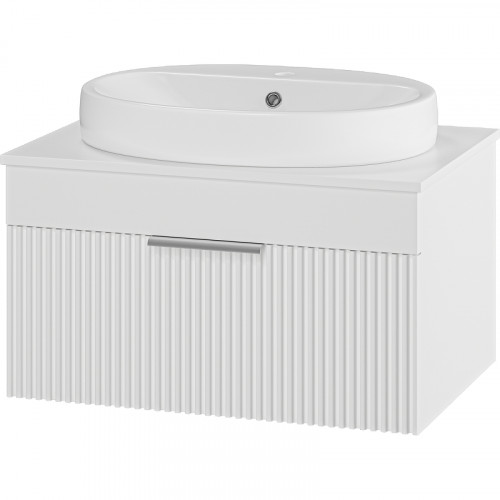 Тумба с раковиной Brevita Enfida 70 УТ000014764 подвесная Белая матовая МДФ / ЛДСП