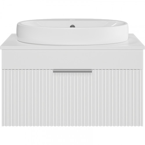 Тумба с раковиной Brevita Enfida 70 УТ000014764 подвесная Белая матовая МДФ / ЛДСП