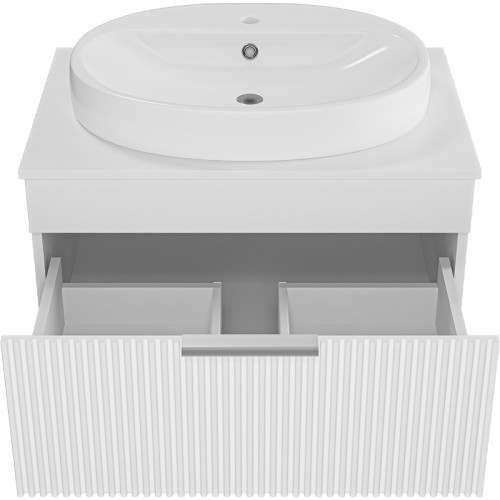 Тумба с раковиной Brevita Enfida 70 УТ000014764 подвесная Белая матовая МДФ / ЛДСП