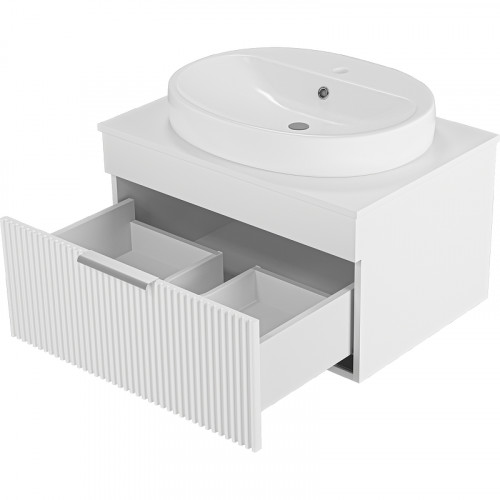 Тумба с раковиной Brevita Enfida 70 УТ000014764 подвесная Белая матовая МДФ / ЛДСП