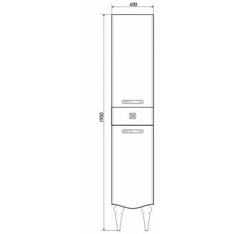 Шкаф пенал Comforty Монако 40 R 00003129168 Белый глянец МДФ / ЛДСП