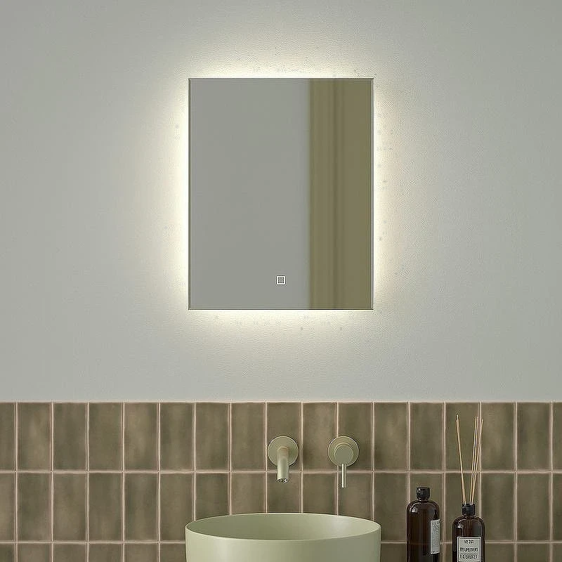 Зеркало Defesto Glow 40х50 DF 2501S с подсветкой 15W-4500К/с фацетом/Сенсорный - выключатель/Нейтральный белый свет