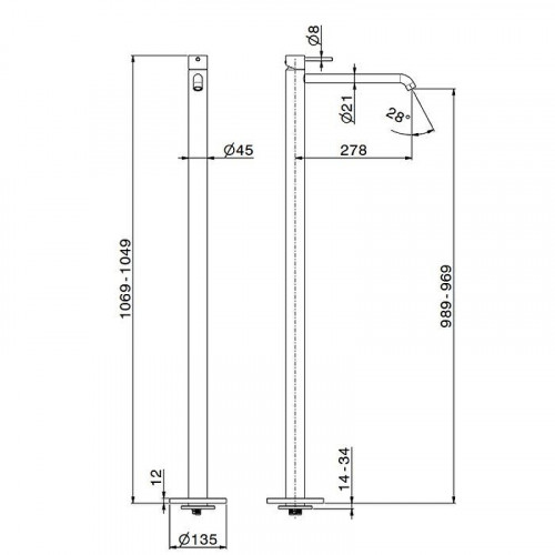 Смеситель для раковины Newform XT 4221E.21.018 цвет Хром