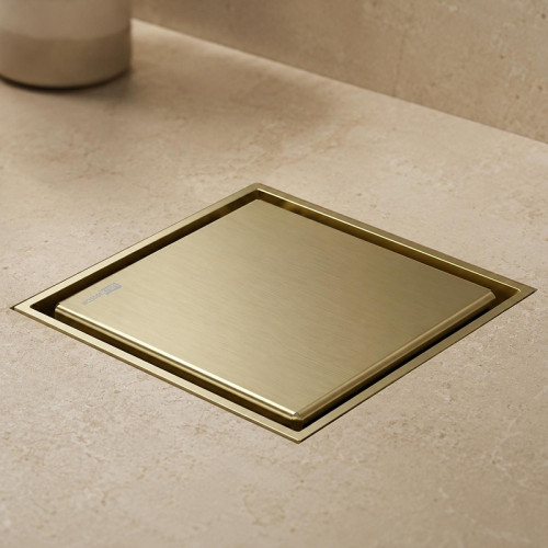 Душевой трап WasserKRAFT Нирс (Niers) 30D10BG с решеткой цвет Золото матовое