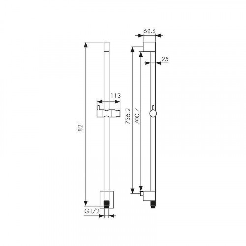 Душевая штанга Kaiser R-1142 цвет Хром