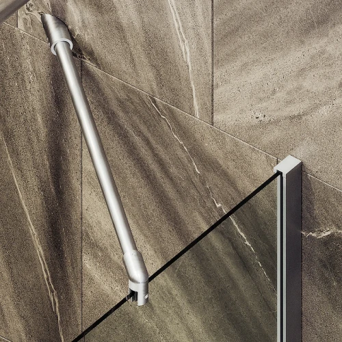 Шторка на ванну Maybah Glass MGV-63-5ш 700x1400 в широком профиле Хром матовый стекло прозрачное