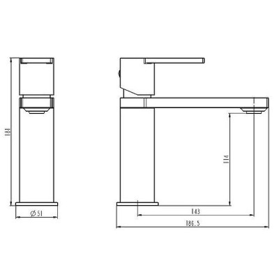 Смеситель для раковины Caprigo Kub 54-020-ner Черный матовый