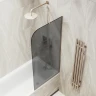 Шторка на ванну Maybah Glass MGV-129-2у 340x1400 в узком профиле Бронза стекло графитовое матовое