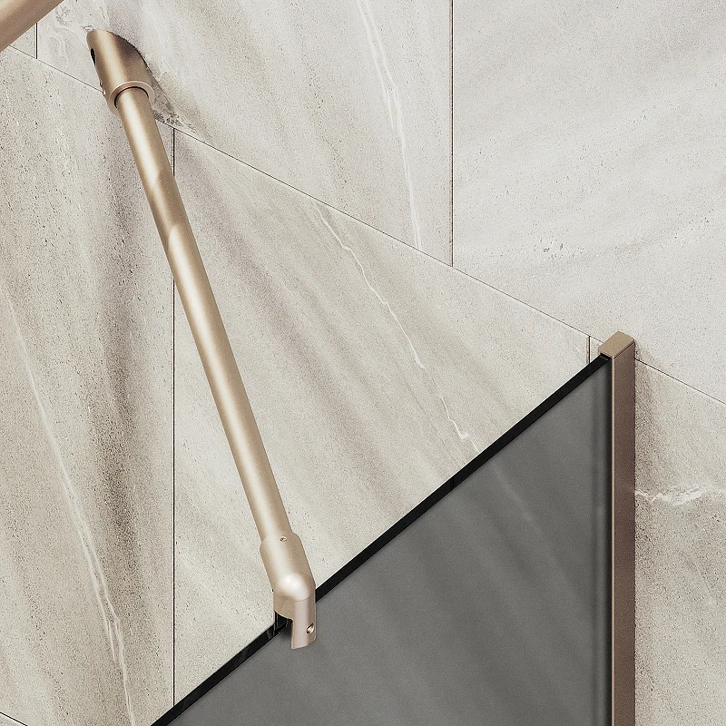 Шторка на ванну Maybah Glass MGV-129-2у 340x1400 в узком профиле Бронза стекло графитовое матовое