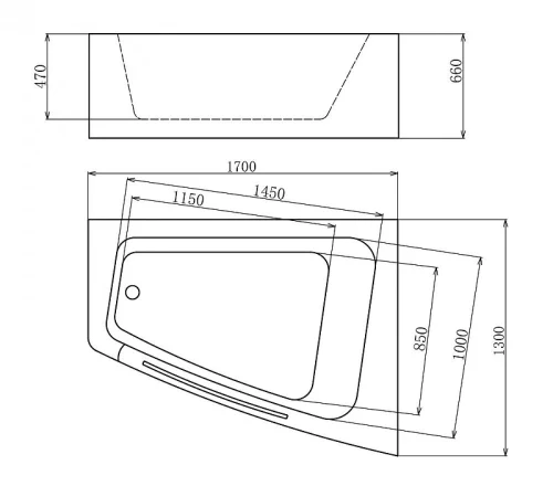 Акриловая ванна Gemy Gemy 170x130 G9056 K R С гидромассажем