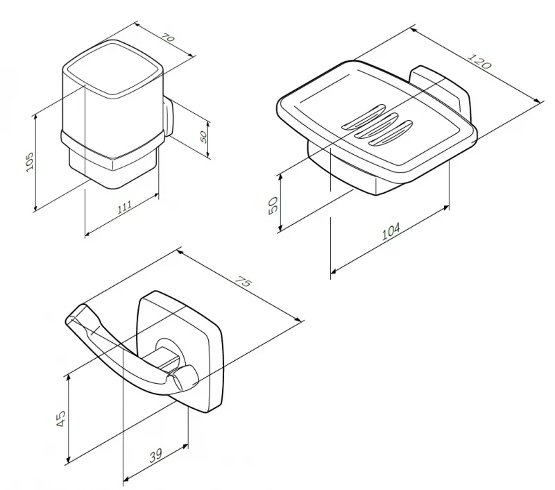 Комплект мебели для ванной AM.PM Gem S 75 BK91GF Белый со смесителем для раковины и аксессуарами МДФ / ЛДСП