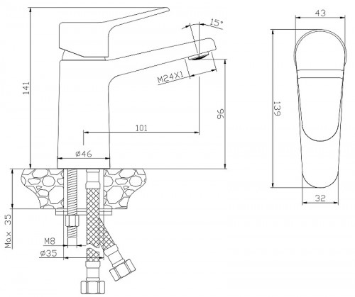 Смеситель для раковины Olive's Nevada 03100NV Хром