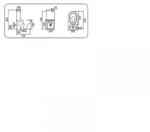 Унитаз компакт CeramaLux TR2175 цвет Белый с бачком и сиденьем