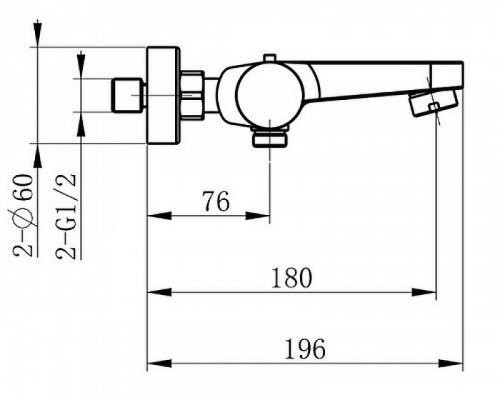 Смеситель для ванны Splendy Charm CH203N2T219BM с термостатом цвет Черный матовый