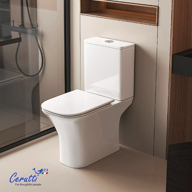 Унитаз компакт Ceruttispa Vettore CT11134 цвет Белый с сиденьем Микролифт