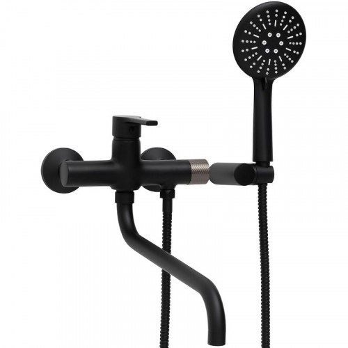 Смеситель для ванны Haiba HB22652-7 универсальный Черный матовый латунь на стену