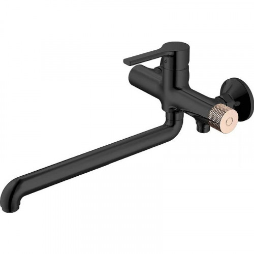 Смеситель для ванны Haiba HB22652-7 универсальный Черный матовый латунь на стену