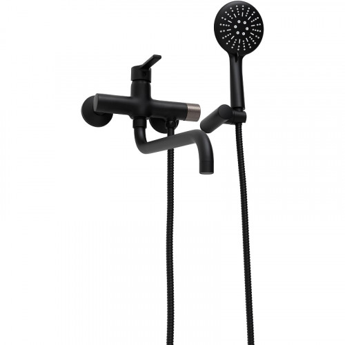 Смеситель для ванны Haiba HB22652-7 универсальный Черный матовый латунь на стену