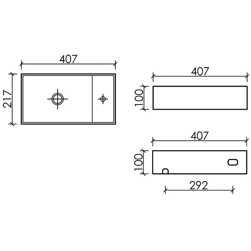 Раковина Ceramicanova Element 41 L CN6051LMW Белая матовая фарфор подвесная