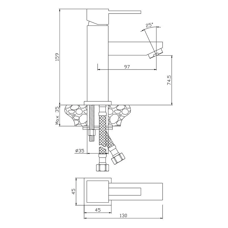 Смеситель для раковины WesnaArt Kristal KRI22-210 Хром