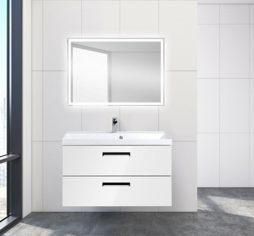 Тумба под раковину BelBagno Aurora 90 AURORA-900-2C-SO-BL подвесная Bianco Lucido МДФ / ЛДСП