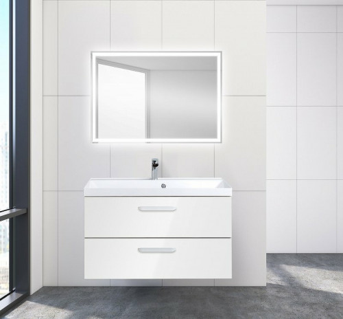 Тумба под раковину BelBagno Aurora 90 AURORA-900-2C-SO-BL подвесная Bianco Lucido МДФ / ЛДСП
