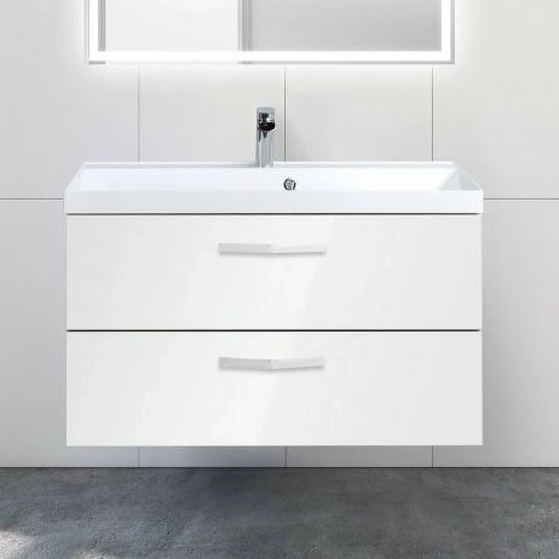 Тумба под раковину BelBagno Aurora 90 AURORA-900-2C-SO-BL подвесная Bianco Lucido МДФ / ЛДСП