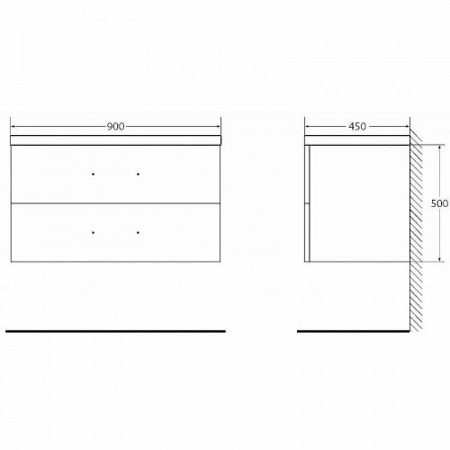 Тумба под раковину BelBagno Aurora 90 AURORA-900-2C-SO-BL подвесная Bianco Lucido МДФ / ЛДСП