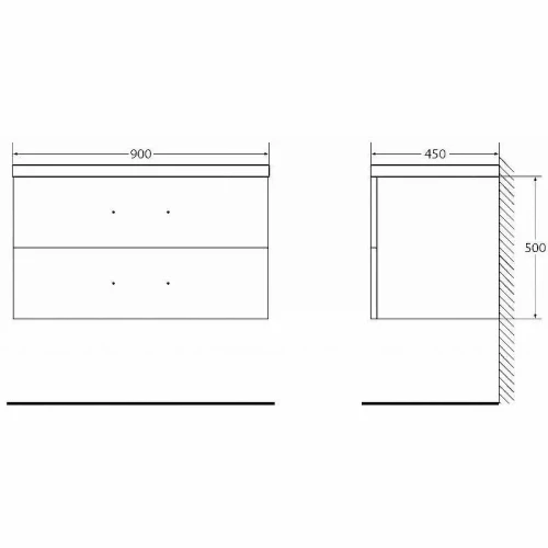 Тумба под раковину BelBagno Aurora 90 AURORA-900-2C-SO-BL подвесная Bianco Lucido МДФ / ЛДСП