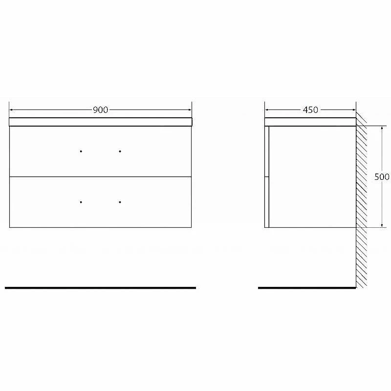 Тумба под раковину BelBagno Aurora 90 AURORA-900-2C-SO-BL подвесная Bianco Lucido МДФ / ЛДСП