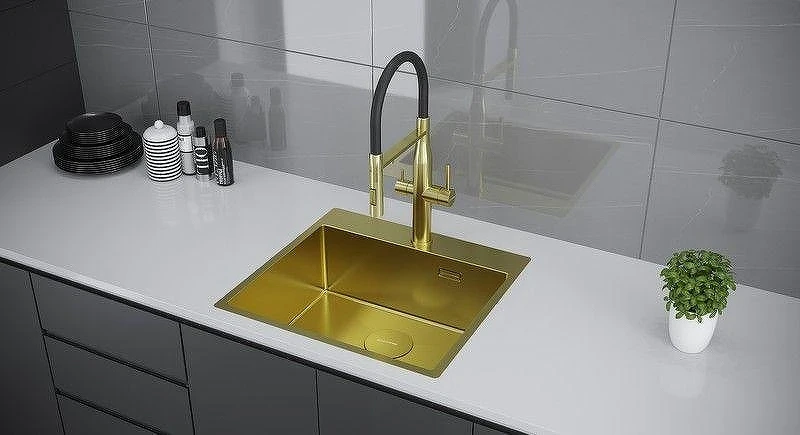 Кухонная мойка KUCHENSTERN WERK 60 54x51 507GL50 цвет Золото