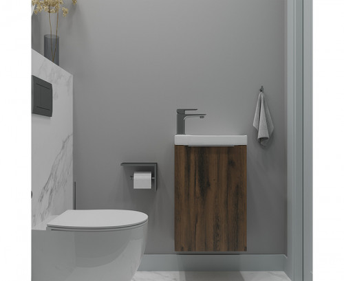 Тумба под раковину ЗОВ Монови Слим 40 MS40AT подвесная цвет Древесина Аттик