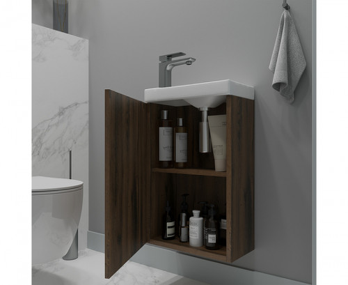 Тумба под раковину ЗОВ Монови Слим 40 MS40AT подвесная цвет Древесина Аттик