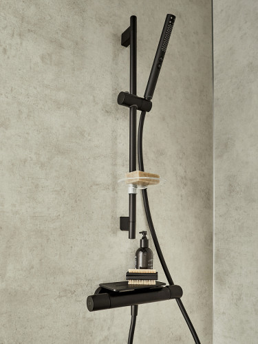 Смеситель для душа Jacob Delafon Metro E21767-BL с термостатом Черный матовый латунь на стену