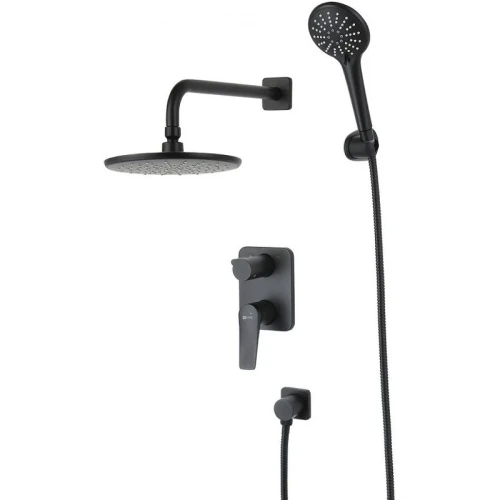 Душевая система Lemark Bronx LM3729BL Черная латунь встраиваемый