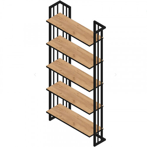 Стеллаж Sanflor Тетрис 1500 69 С20867 Дуб крафт золотой Черный муар