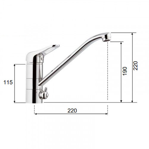 Смеситель для кухни Remer Kiss K40AP Хром латунь
