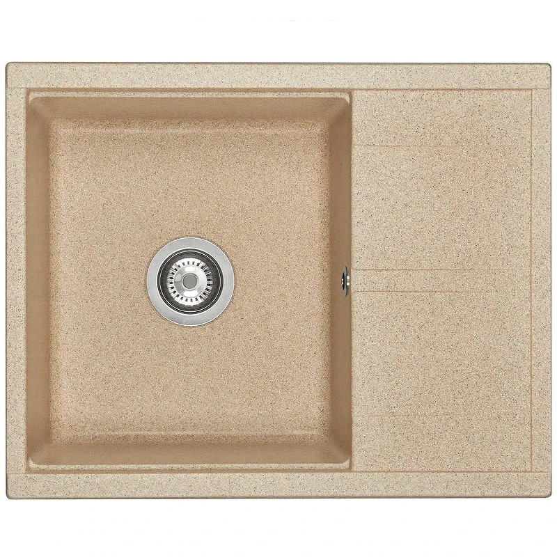 Кухонная мойка Aquaton Делия 65 1A718632DE220 Песочная искусственный камень (литьевой мрамор) встраиваемый