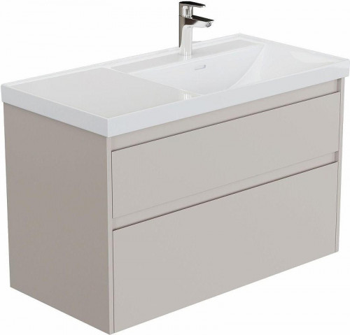 Тумба под раковину Aquanet Nova Lite 2.0 90 R 346324 подвесная цвет Бежевый