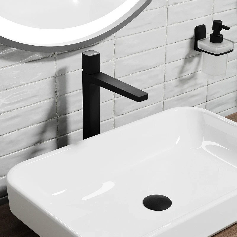 Смеситель для раковины WasserKRAFT Nuthe 9103H Черный матовый латунь