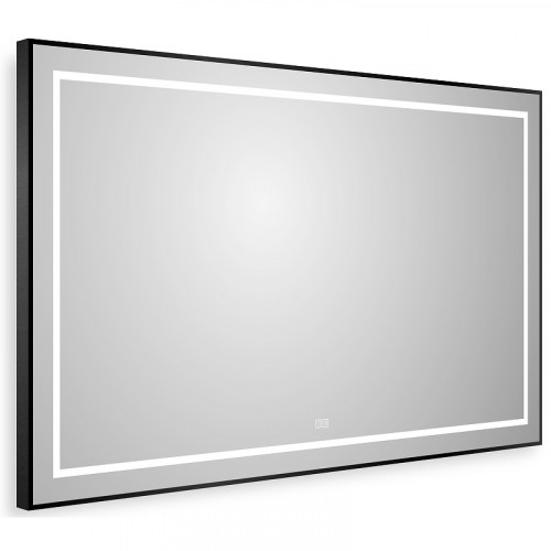 Зеркало BelBagno Kraft 120 SPC-KRAFT-1200-800-LED-TCH-WARM-NERO с подсветкой Черное с сенсорным выключателем и подогревом стекло