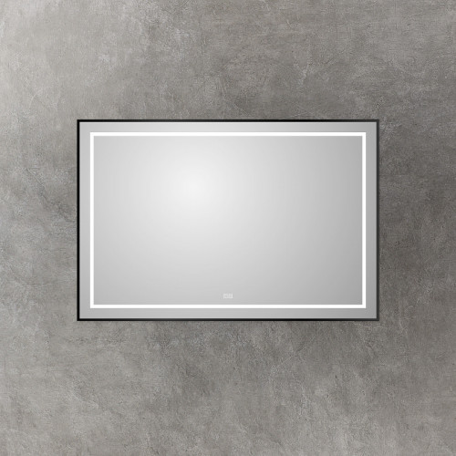 Зеркало BelBagno Kraft 120 SPC-KRAFT-1200-800-LED-TCH-WARM-NERO с подсветкой Черное с сенсорным выключателем и подогревом стекло