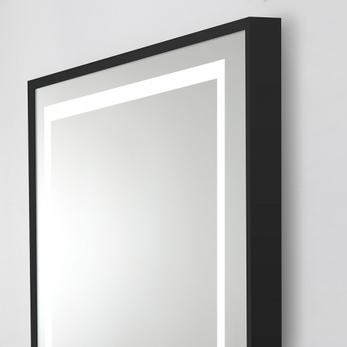 Зеркало BelBagno Kraft 120 SPC-KRAFT-1200-800-LED-TCH-WARM-NERO с подсветкой Черное с сенсорным выключателем и подогревом стекло