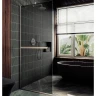 Душевая перегородка Maybah Glass MGD-723-5у 690x1950 в узком профиле Хром матовый стекло графитовое