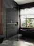 Душевая перегородка Maybah Glass MGD-723-5у 690x1950 в узком профиле Хром матовый стекло графитовое
