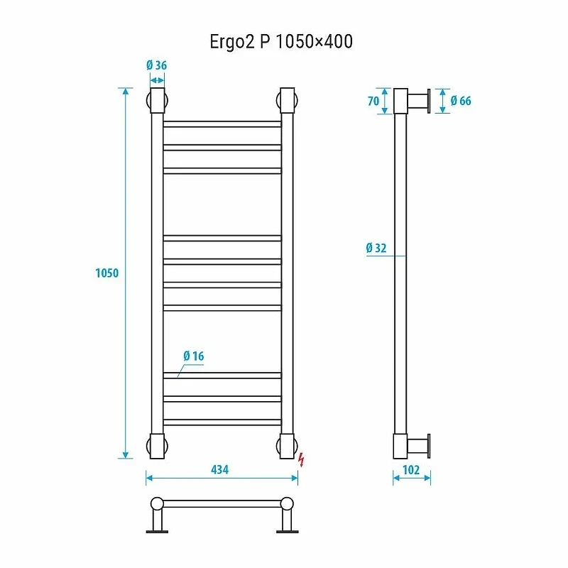 Электрический полотенцесушитель Energy Ergo2 P 1050х400 EETRERGO2P1054R903M цвет Белый матовый