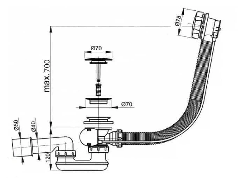 Слив-перелив Aquanet V55R 323243 полуавтомат цвет Черный