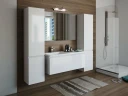 Тумба с раковиной Эстет Dallas Luxe 140 L ФР-00002926 подвесная Белая МДФ / ЛДСП