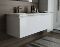 Тумба с раковиной Эстет Dallas Luxe 140 L ФР-00002926 подвесная Белая МДФ / ЛДСП
